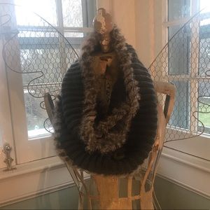 Rabbit fur infinity scarf